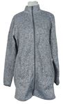 Dámsky sivý melírovaný pletený kabát