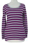 Dámske purpurovo-sivé pruhované tričko GAP
