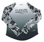 Bílo-šedo-army športové tričko s nápisom Closure
