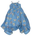 Modré ľahké šaty s motýlikmi H&M