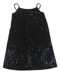 Čierne trblietavé flitrové šaty Primark