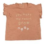 Staroružové tričko s nápisom s kvetmi George