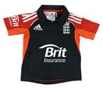 Červeno-černé sportovní polo tričko England Adidas
