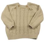 Béžový sveter s copánkovým vzorom George