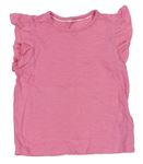 Ružové melírované tričko s volánikmi M&S