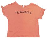 Ružové oversize tričko s nápisom F&F