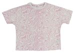 Ružovo-biele vzorované crop tričko M&S