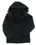 Čierna softshellová bunda s kapucňou