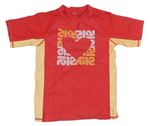 Červeno-žlté UV tričko s potlačou