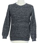 Pánsky čierno-sivý melírovaný sveter Blackrock