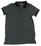 Čierno-sivé melírované polo tričko Primark