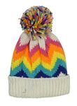 Farebná vzorovaná pletená čapica s brmbolcom Tu