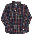Tmavomodro-farebná kockovaná košeľa H&M