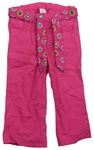 Ružové plátenné nohavice s kvetovaným opaskom S. Oliver