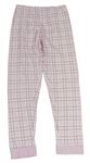 Světlerůžov-bielo-fialové kockované pyžamové nohavice Alive