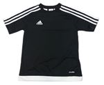 Čierne športové funkčné tričko s logom Adidas