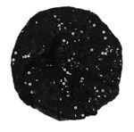 Čierny baretka s flitrami