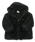 Antracitový kožušinový podšitý kabát s kapucňou Zara