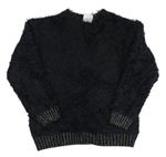Čierny chlpatý sveter Pocopiano