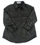 Čierna koženková košeľová bunda Zara