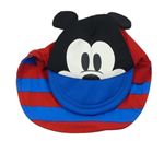 Čierno-modro-červená pruhovaná UV čapica s Mickey Disney