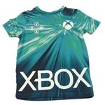 Modrozeleno-zeleno-čierne tričko s X-BOX George