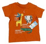 Oranžové tričko so zvieratkami Matalan