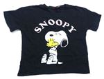 Čierne tričko so Snoopym