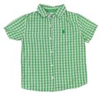Zeleno-biela kockovaná košeľa s výšivkou F&F