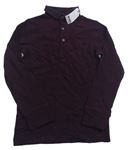 Čierno-fialové melírované polo tričko F&F