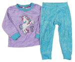 Lila-modré plyšové pyžama s jednorožcom Pocopiano