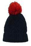 Tmavomodrá vzorovaná pletená čapica s brmbolcom PRIMARK