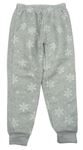 Sivé vzorované fleecové pyžamové nohavice