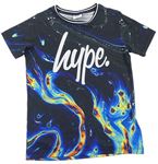 Čierno-farebné tričko s logom Hype
