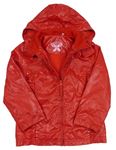 Červená šušťáková jarná bunda s kapucňou C&A