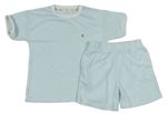 2 set - Svetlomodré froté tričko s výšivkou + kraťasy Primark