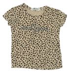 Béžovo-hnedé tričko s leopardím vzorom H&M