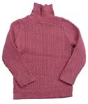 Ružový copánkový sveter s rolákom George