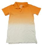 Oranžovo-krémové ombré polo tričko Matalan