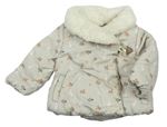 Béžová šušťáková zimná bunda so zajačikmi John Lewis