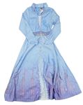 Kockovaným - Světlemodro-fialové saténové šaty s flitry - Elsa Disney