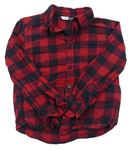 Červeno-tmavosivá kockovaná košeľa Pep&Co