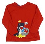 Červené tričko s dinosaurami Rebel