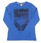 Modré tričko s potlačou s nápismi S. Oliver