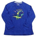 Zafírové tričko s dinosaurami a nápismi Primark