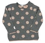 Sivý melírovaný bodkovaná ý sveter s mašlou H&M