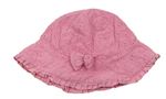 Ružový madeirový klobúk s mašlou