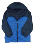 Modro-tmavomodrá šušťáková jarná bunda s kapucňou Nutmeg