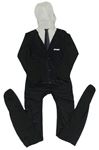 Kockovaným - Čierny overal s kravatou a kapucňou