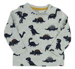 Svetlosivé melírované tričko s dinosaurami C&A